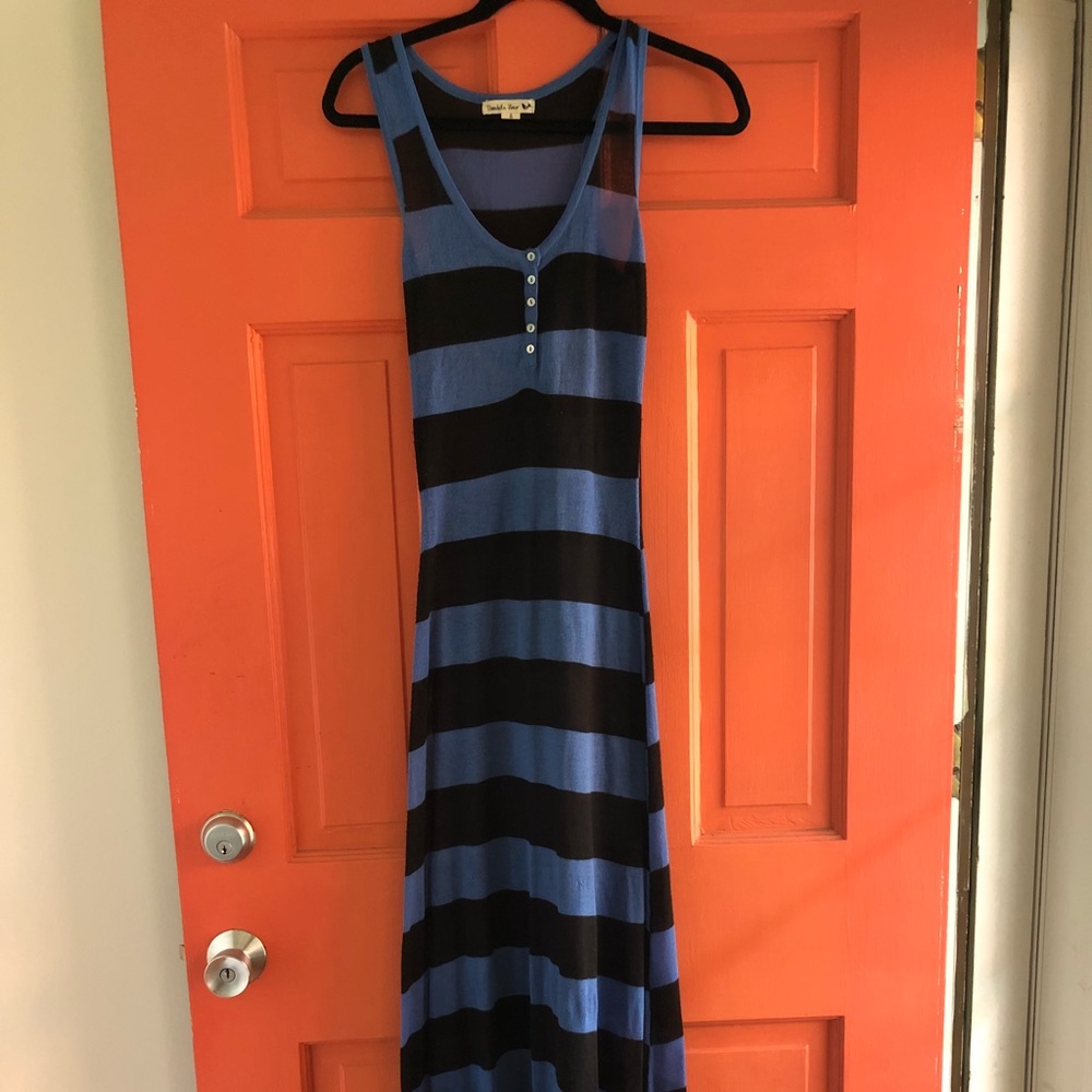 Striped knit maxi dress